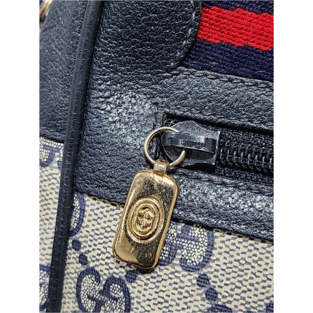 GUCCI Vintage Ophidia Shoulder Bag Navy Blue/Grey Shoulder - Picture 9 of 13